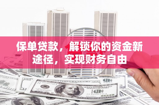 澳门保单贷款，解锁你的资金新途径，实现财务自由