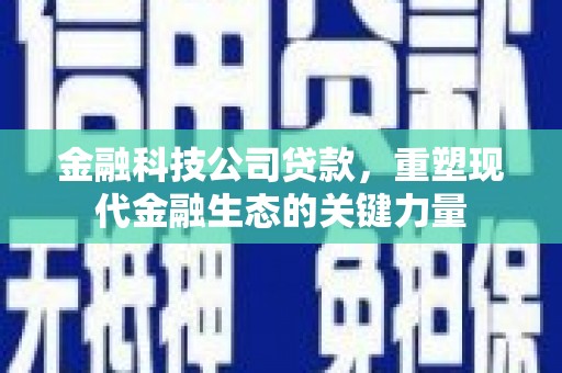 澳门金融科技公司贷款，重塑现代金融生态的关键力量